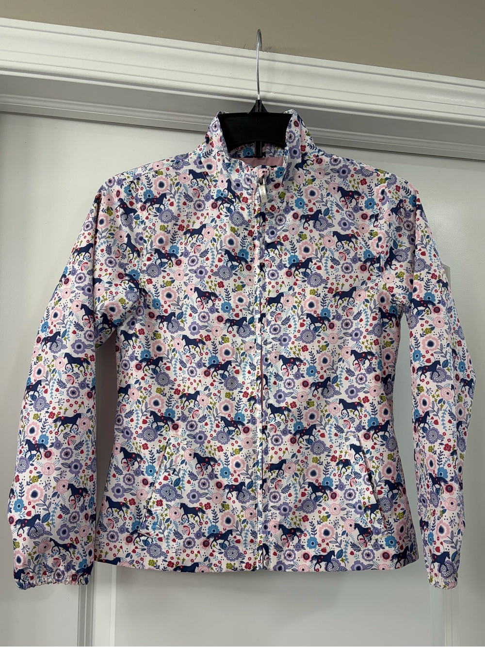 Ariat girls floral Garden Pony full zip jacket. Horses, equestrian, size Medium